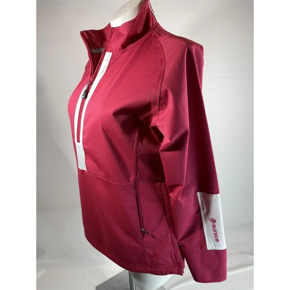Sunice Half‎ Zip Pullover Womens Large Pink Golfcore Athletic Outdoor Layer